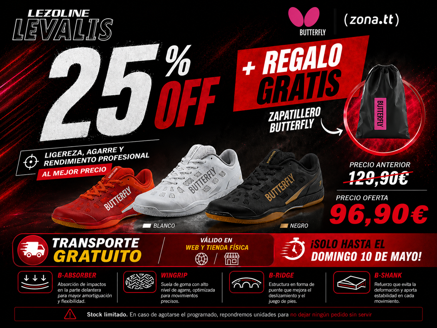Siente el juego y disfruta como nunca antes 🏓 -25% Butterfly Levalis + regalo Siente el juego y disfruta como nunca antes 🏓 -25% Butterfly Levalis + regalo